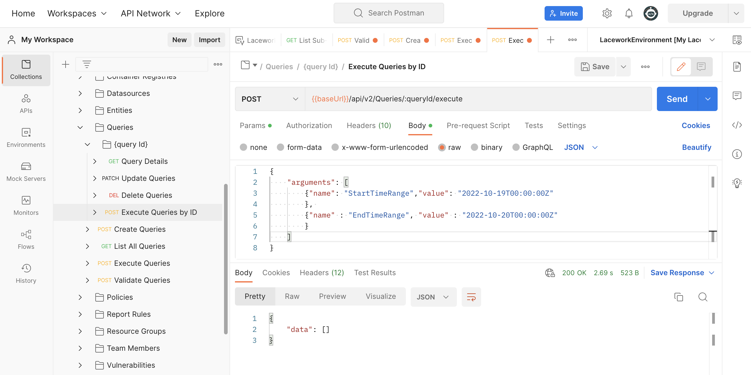 Validate query result
