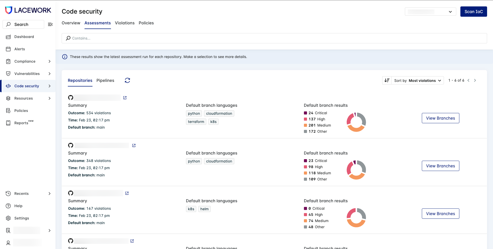 Code Security Assessments Page