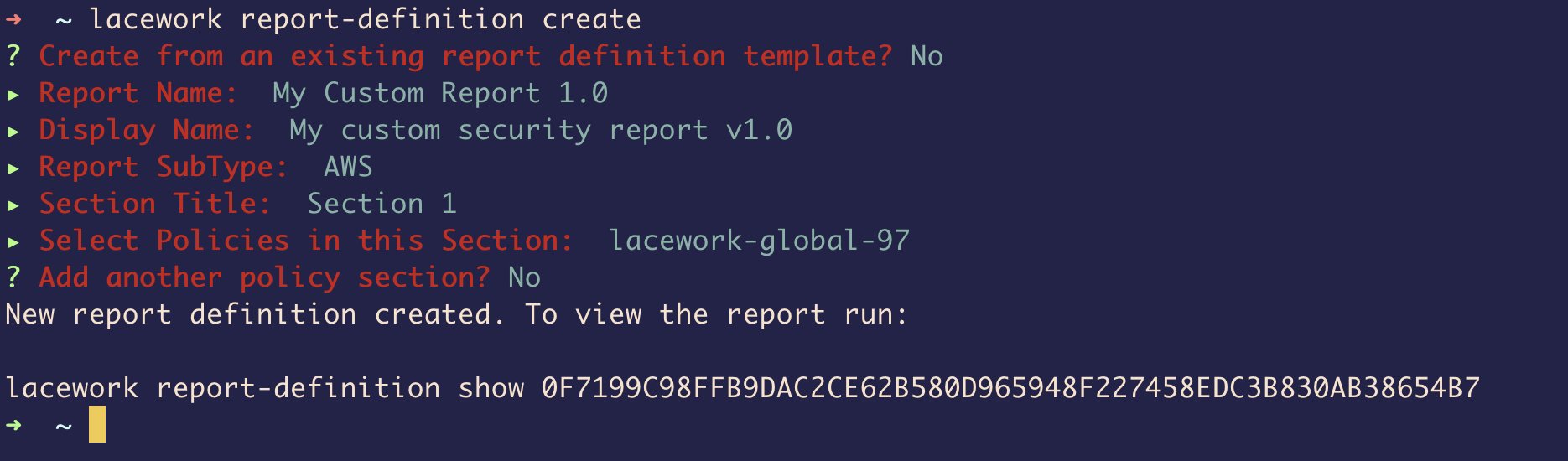 Custom compliance assessment by CLI
