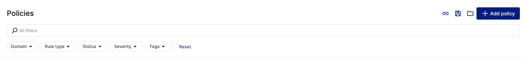 Lacework Console Policies Page with Add Policy button