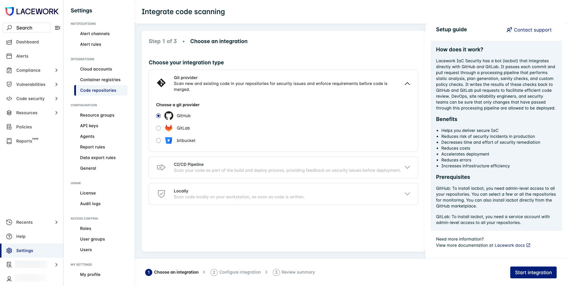 Step 1 - Choose an integration